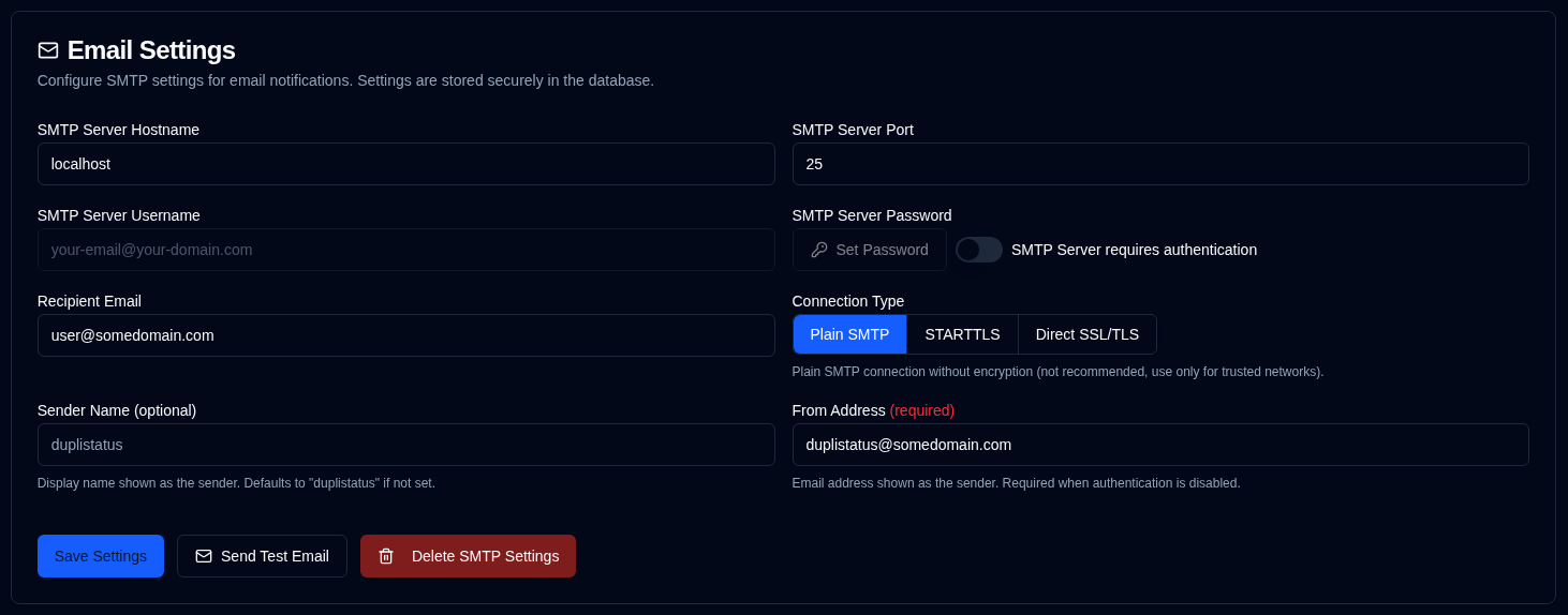 Email Configuration