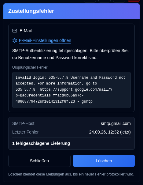 Zustellungsfehler