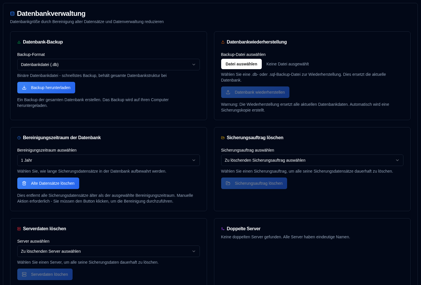 Database maintenance