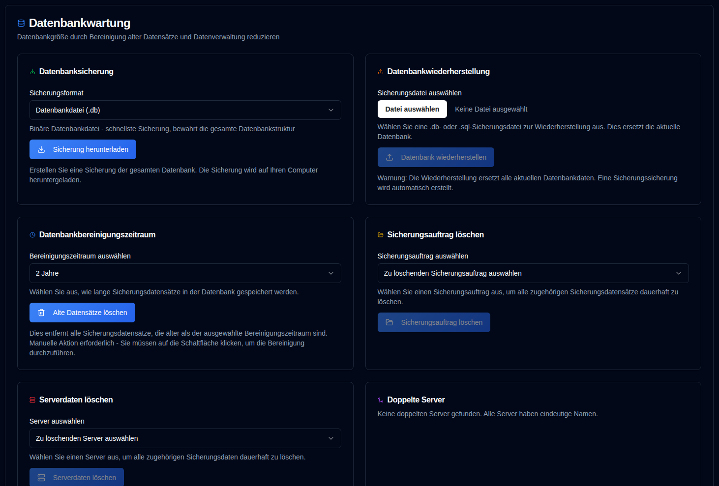 Database maintenance