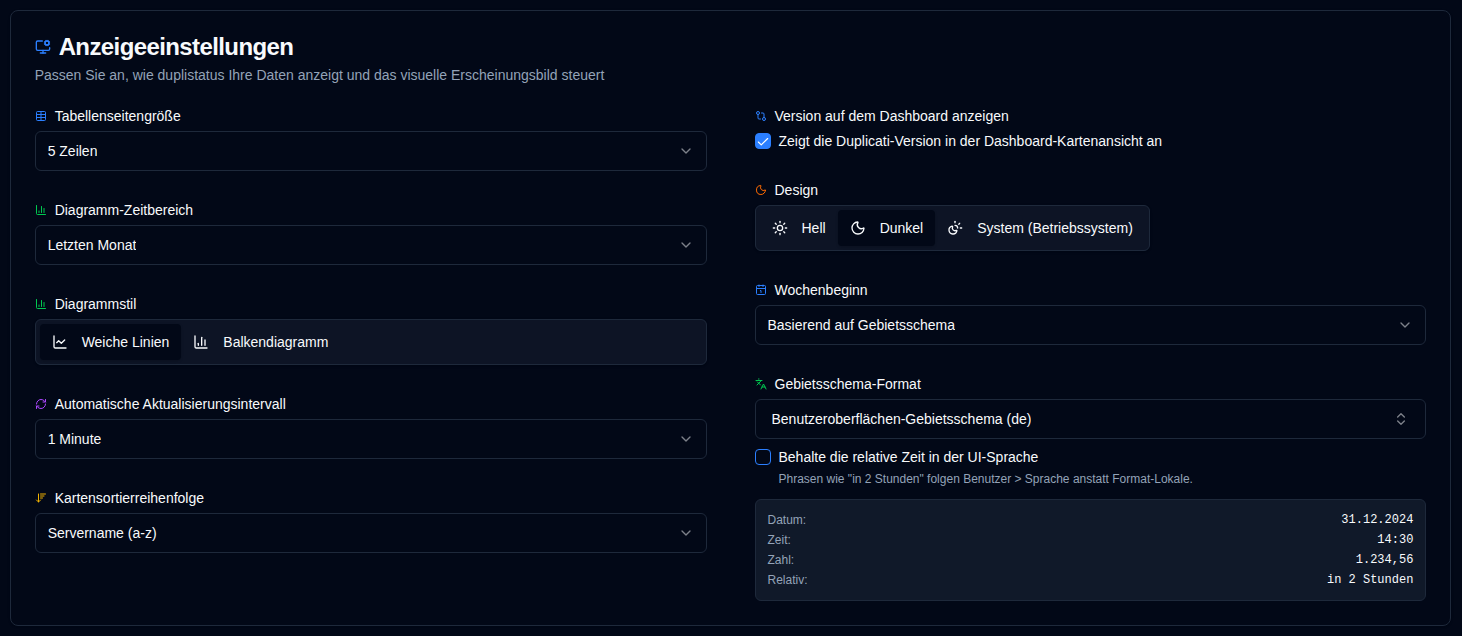 Anzeigeeinstellungen