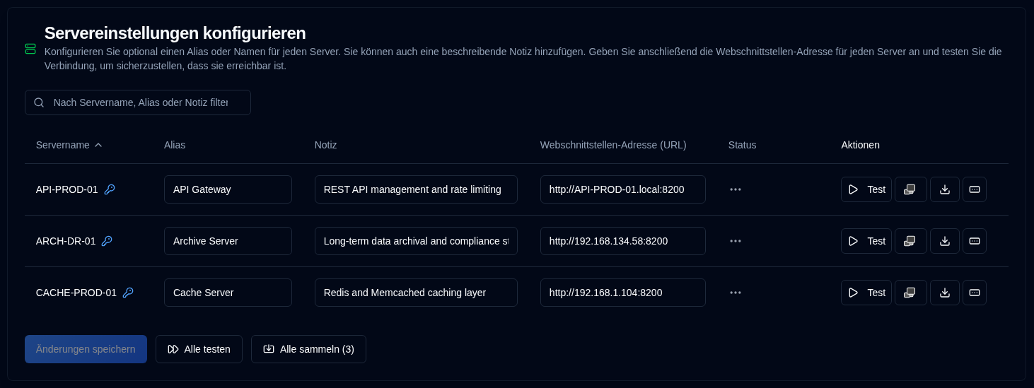 server settings