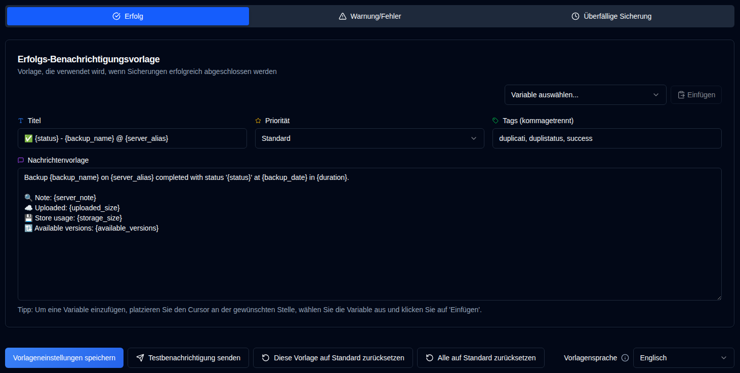 notification templates