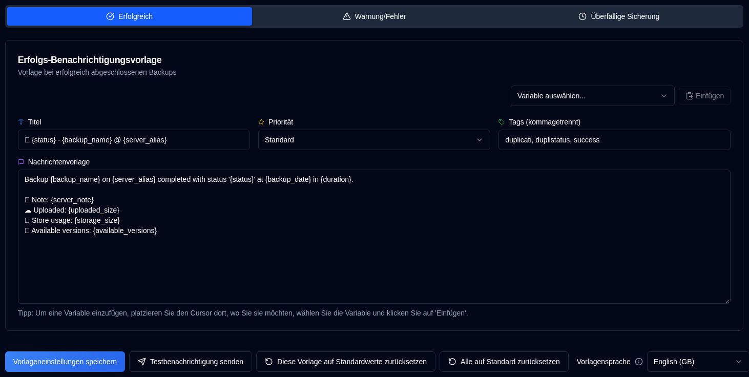 notification templates