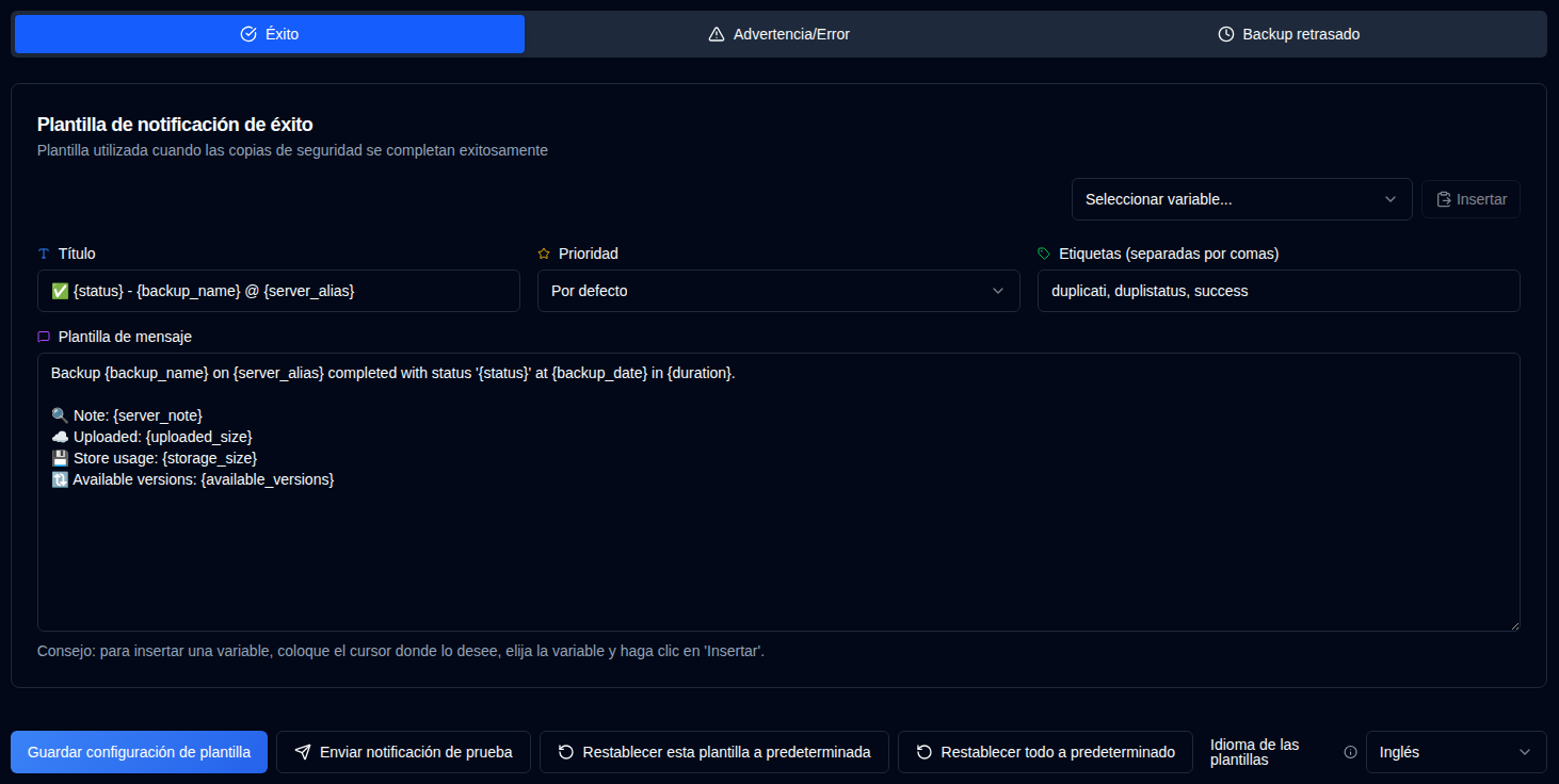 notification templates