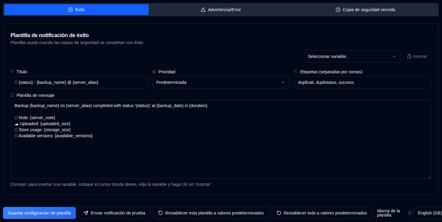 notification templates