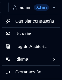 Menú de Usuario - Admin