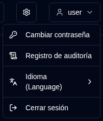 Menú de usuario - Usuario