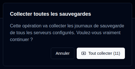 Menu contextuel Tout collecter