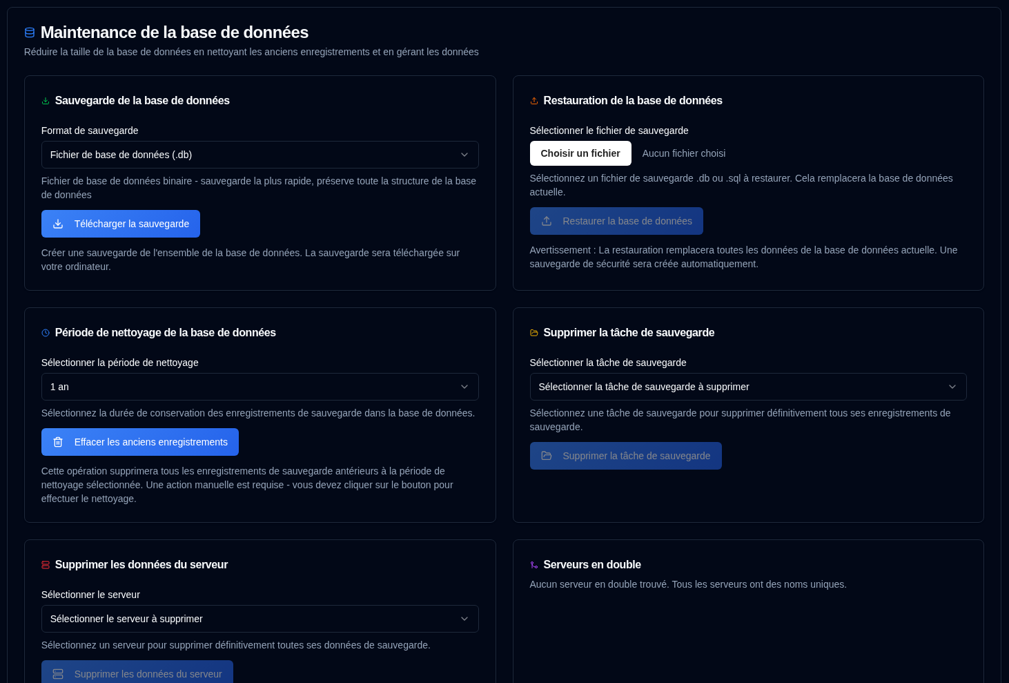 Database maintenance