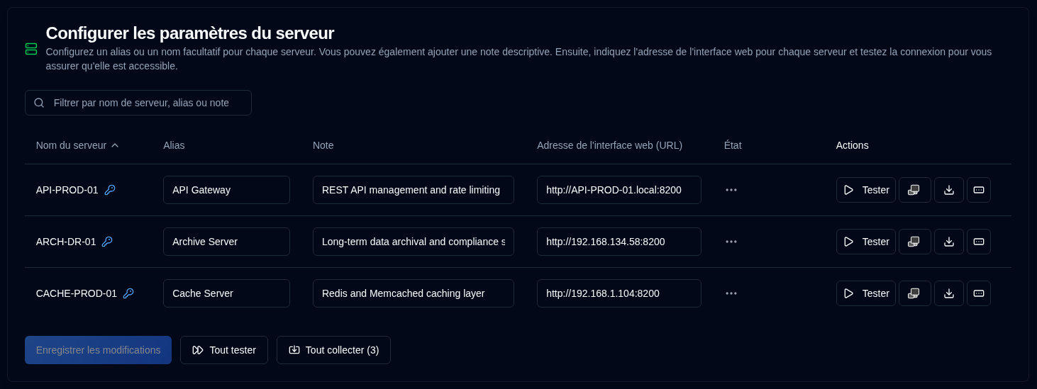 server settings