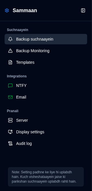 Settings Sidebar - Non-Admin View