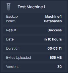 Homepage Last Backup Widget