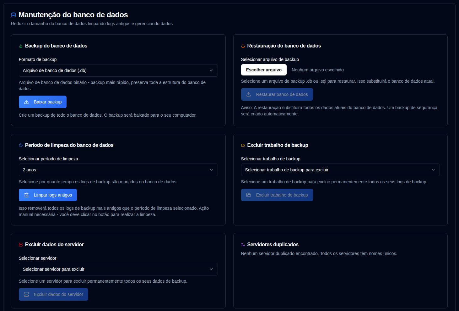 Database maintenance