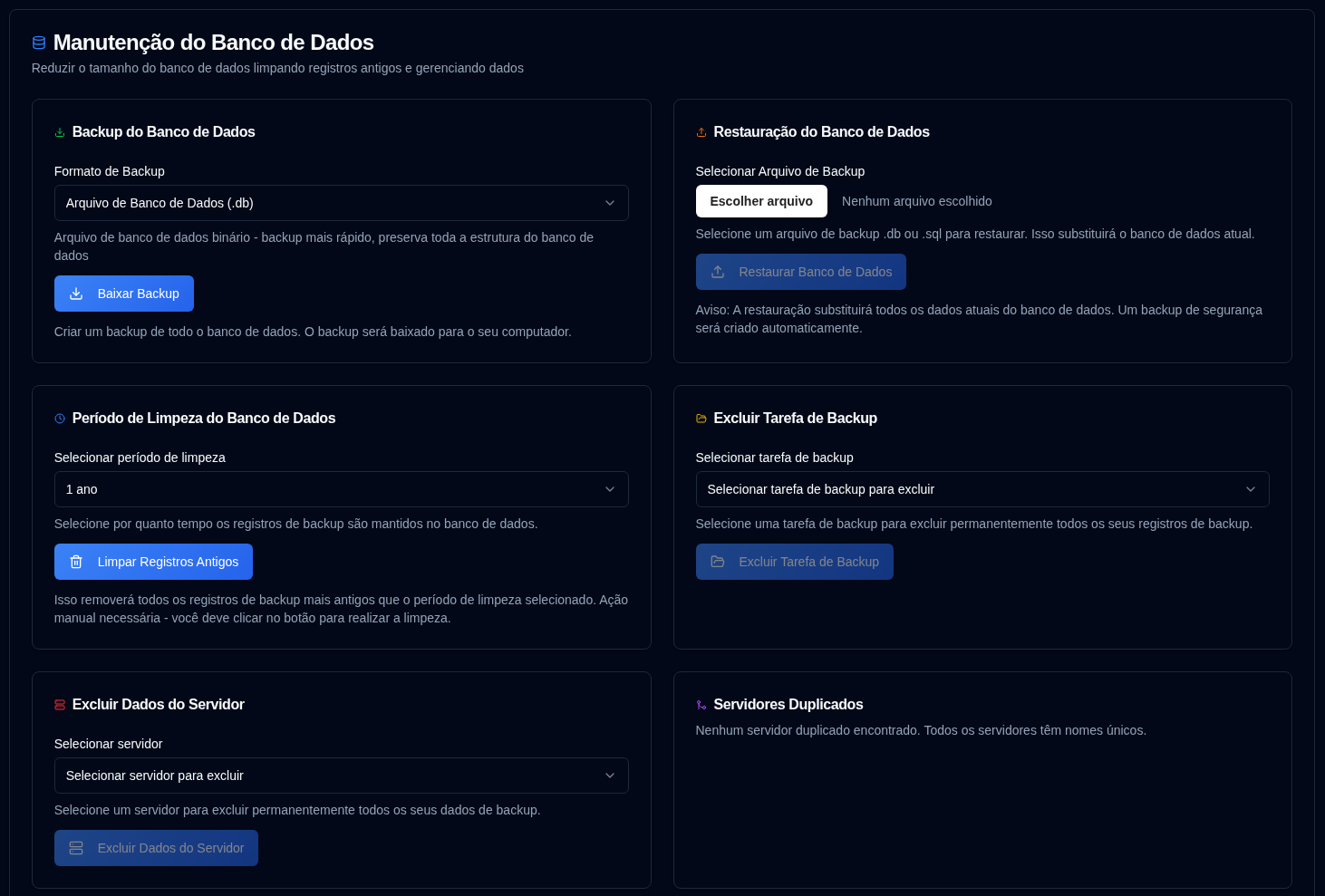Database maintenance