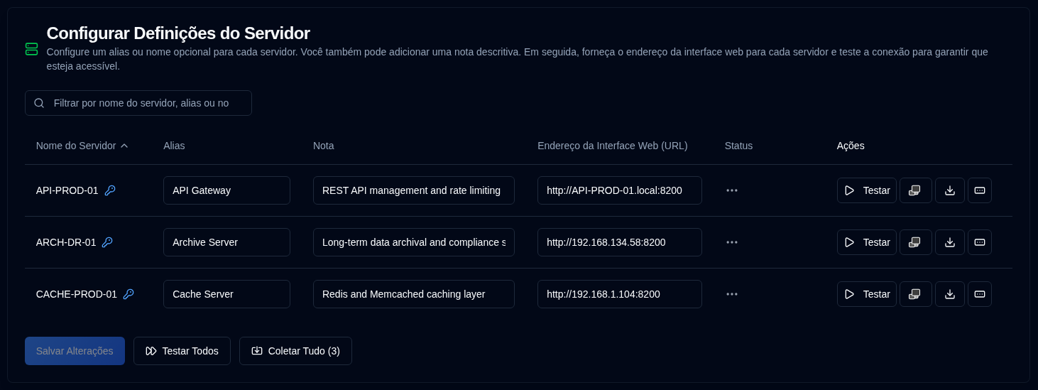 server settings
